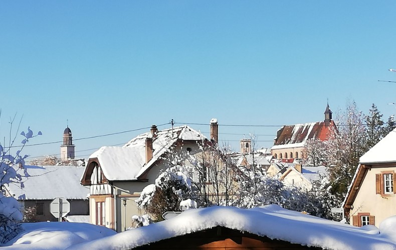 Vue sur Wasselonne en hiver 